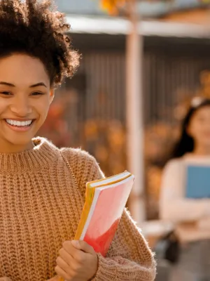 Girl learning how to pay for college.