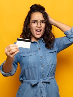 woman worried about credit card debt
