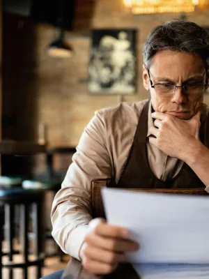 a man in doubt about a Personal Loan Denied.
