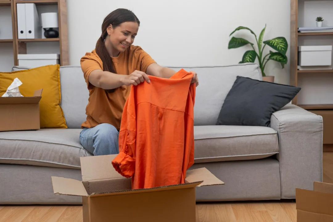 Woman getting free clothes on Shein.