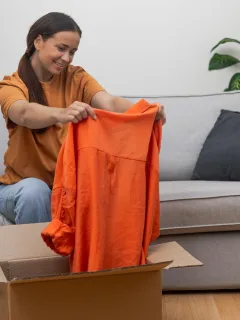 Woman getting free clothes on Shein.