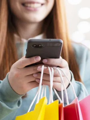 Woman using Digital Wallet.