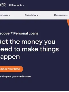 Discover Online Personal Loans website.