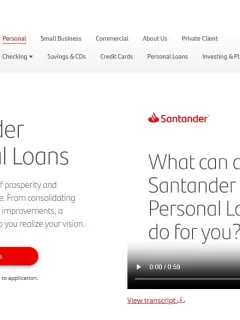 Santander Personal Loans page.