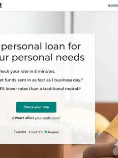 Upstart Personal Loans page.