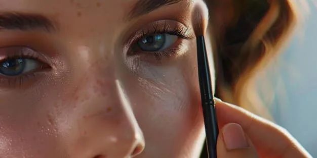 A close-up of a woman's eyes showing the difference between a harsh, dark lower eyeliner and a softly blended, subtle one, highlighting the aging effect of incorrect application.
