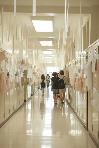 Retail store aisle transformed into a sleek, minimalist gender-neutral section, featuring various garments on display, with diverse mannequins and subtle, ambient lighting, attracting a wide range of shoppers.