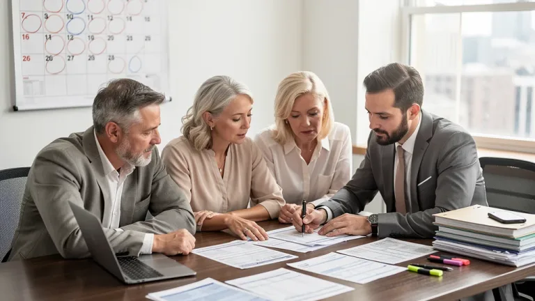 Family reviewing estate planning documents with advisor, 2026 tax changes