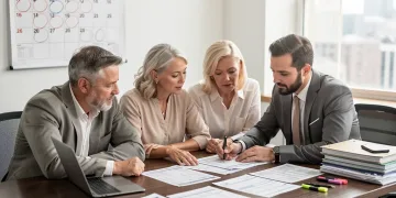Family reviewing estate planning documents with advisor, 2026 tax changes