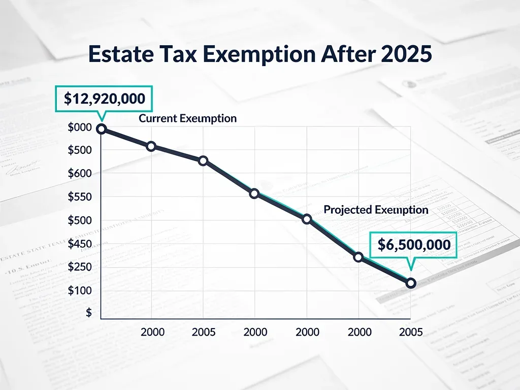 Estate tax exemption decrease projection graph