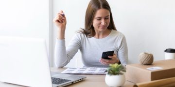 Woman learning about the Debt Consolidation Loan.