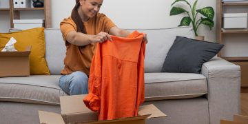 Woman getting free clothes on Shein.