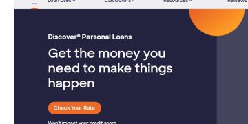 Discover Online Personal Loans website.