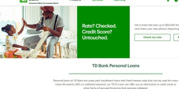 TD Bank Personal Loan page.