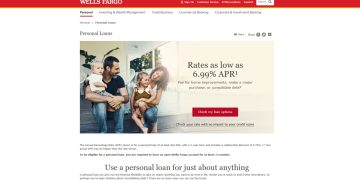 Wells Fargo Personal Loan website.