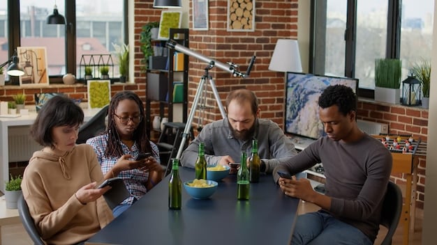 A diverse group of people in different settings – one at a desk working, one on a hike, another at a formal dinner – each subtly suggesting a different fragrance choice through their activity.