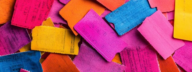 A detailed flat lay of various swatches of fabric in bold, bright colors, each with a small leaf or natural element beside it, symbolizing the use of natural dyes and sustainable practices in achieving vibrant hues, set against a tactile, eco-friendly background.