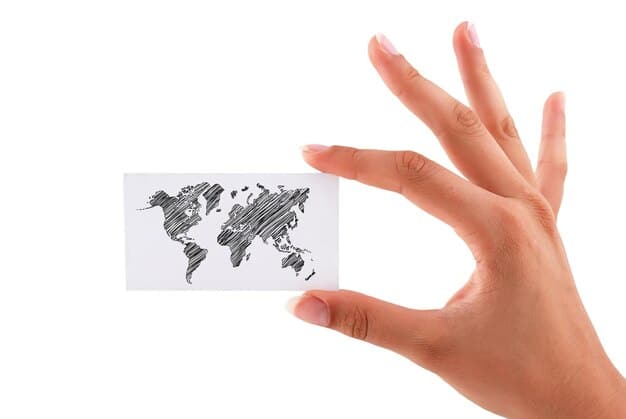 A person's hand holding a credit card, confidently pointing towards a world map with highlighted travel destinations and luxury icons, symbolizing smart use of concierge services for global experiences.