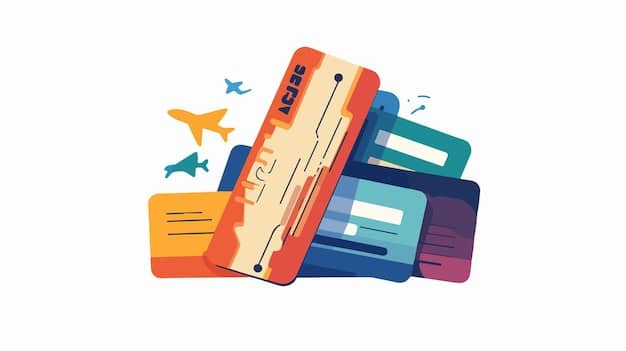 An array of stylized premium credit cards, each subtly showing a travel-related logo (e.g., airport lounge, airline), illustrating a collection of cards offering travel benefits.