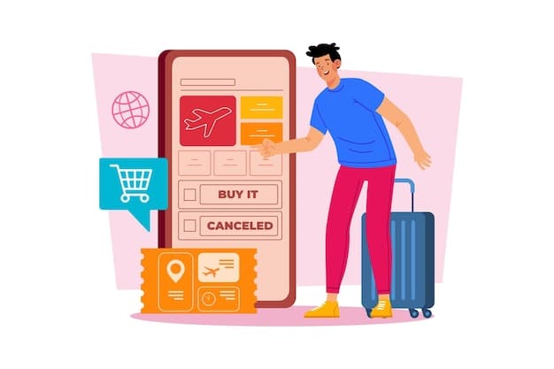 A person looking at a smartphone with credit card reward points displayed, surrounded by small icons representing travel, shopping, and cash, illustrating diverse redemption options.